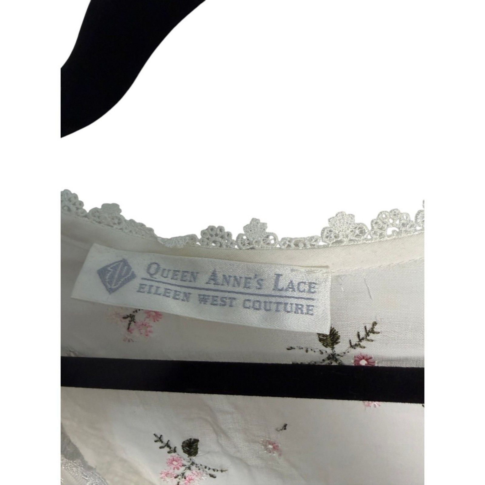 Queen Anne's Lace Eileen West Couture Vintage Sheer Floral Nightgown Medium — image 7 of 8